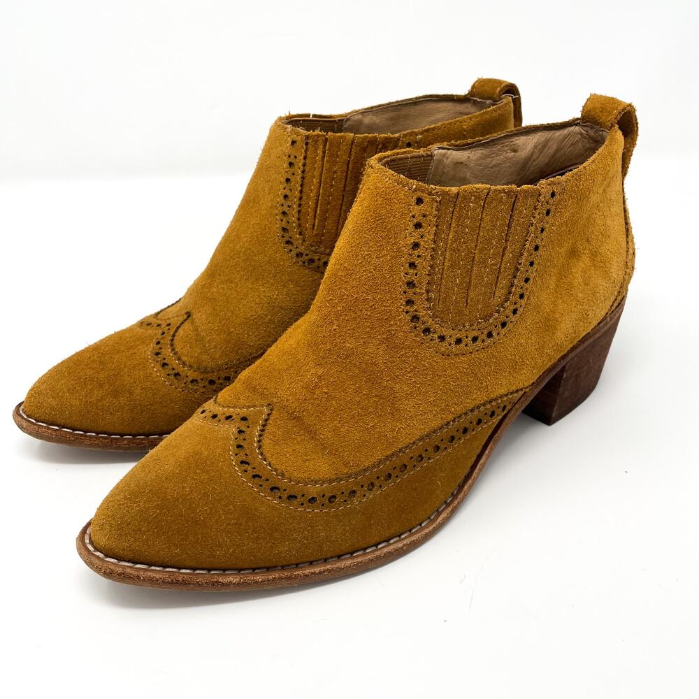 Madewell The Grayson Brogue Western‎ Suede Ankle Boot